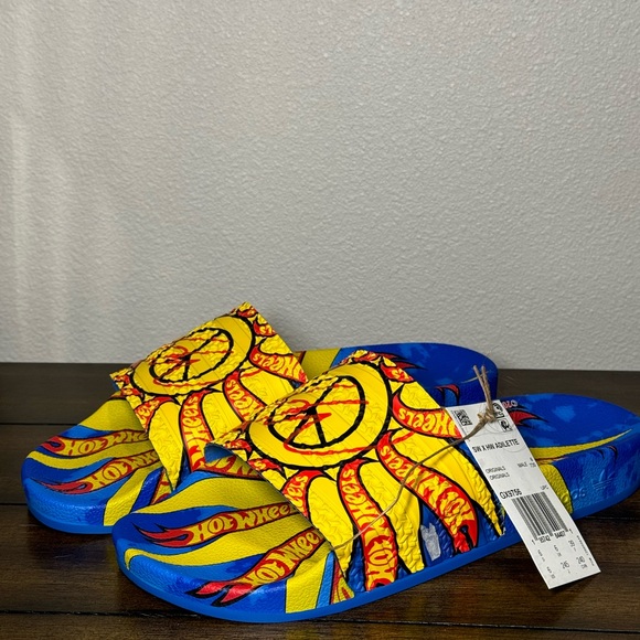 adidas Sean Wotherspoon Hot Wheels Adilette Flip Flops Slippers Slides Men - Picture 2 of 11